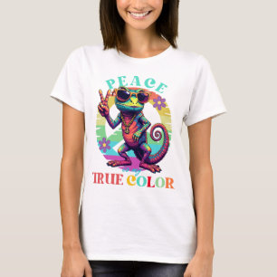 Vrede is mijn ware kleur vredeskameleon t-shirt