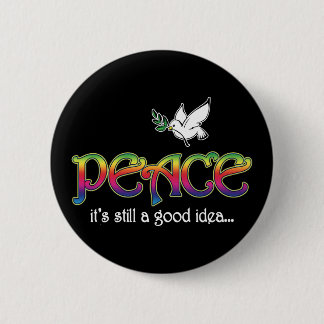 Vrede Is Nog Steeds Een Goed Idee - Witte Duif Oli Ronde Button 5,7 Cm