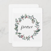 Vrede Kerstmis krans kaart (Voorkant / Achterkant)