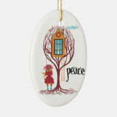 "Vrede" kerstversiering Keramisch Ornament (Rechts)