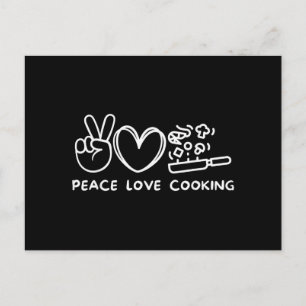 Vrede, Koken met Liefde Retro Kookliefhebber Chef Briefkaart