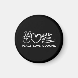 Vrede, Koken met Liefde Retro Kookliefhebber Chef Magneet