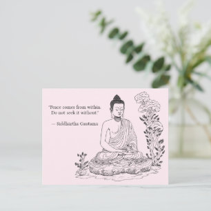 Vrede komt van binnenuit Boeddha Briefkaart