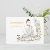 Vrede komt van binnenuit Boeddha Kaart (Staand voorkant)