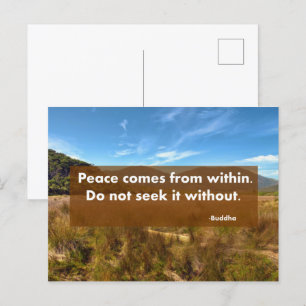 Vrede komt van binnenuit briefkaart