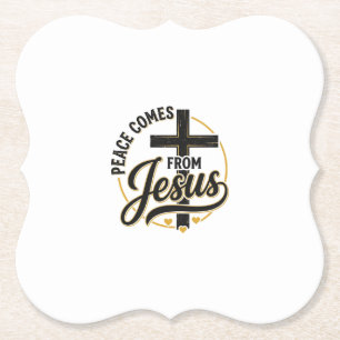 Vrede Komt Van Jezus Christelijk Kruis Shirt Kartonnen Onderzetters