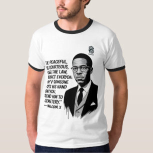 Vrede & Kracht – Inspirerend Citaat van Malcolm X T-shirt