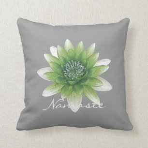 Vrede l Mooie Groene Lotus Bloem/Waterlelie Kussen