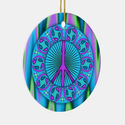 Vrede ~ Leaf Keramisch Ornament (Rechts)