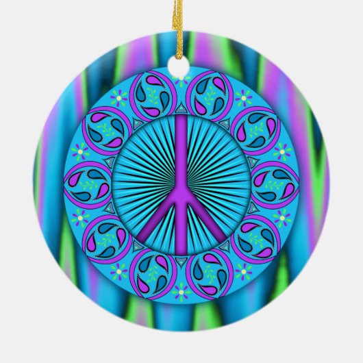 Vrede ~ Leaf Keramisch Ornament (Achterkant)