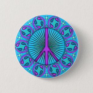Vrede ~ Leaf Ronde Button 5,7 Cm