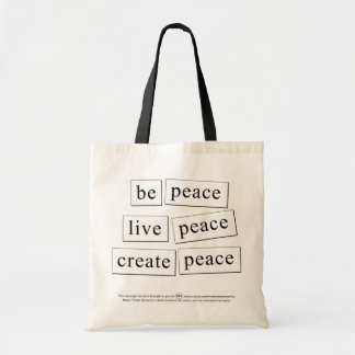 vrede leven vrede creëer vrede tote bag