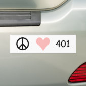 vrede , liefde , 401 bumpersticker (Op auto)