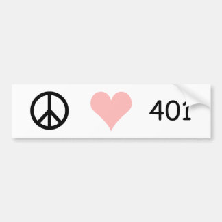 vrede , liefde , 401 bumpersticker