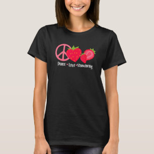 Vrede Liefde Aardbei  Bessen Bes  Aardbeien T-shirt