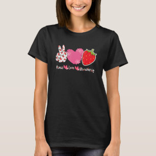 Vrede Liefde Aardbei Boer Aardbeien Bes Vruchten T-shirt
