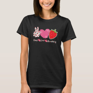 Vrede Liefde Aardbei Boer Aardbeien Bes Vruchten T-shirt