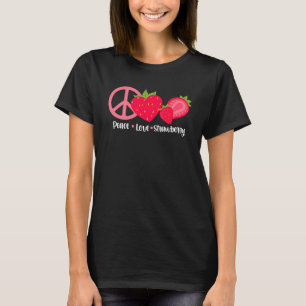 Vrede Liefde Aardbeien Bessen Aardbeien T-shirt