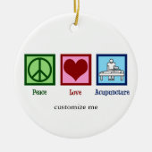 Vrede Liefde Acupunctuur Schattige Aangepaste Kers Keramisch Ornament (Voorkant)