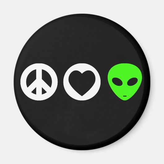 Vrede Liefde Alien Magneet (Voorkant)