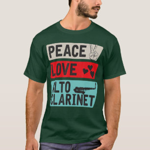 Vrede Liefde Alt Klarinet Instrument Alt Klarinet T-shirt