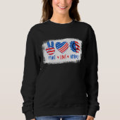 Vrede Liefde Amerika 4th van Juli Zonnebloem Ameri Trui (Voorkant)