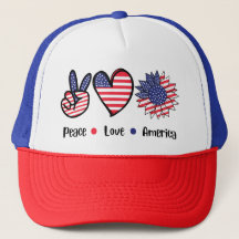 Vrede Liefde Amerika Patriotische 4 juli Trucker