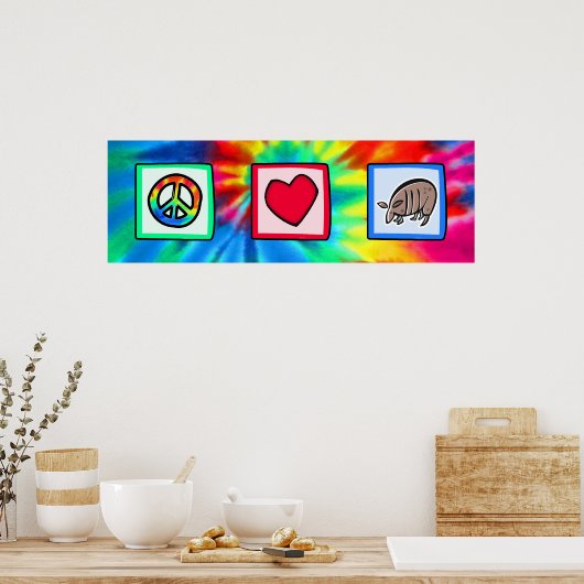 Vrede, liefde, Armadillos Poster (Keuken)
