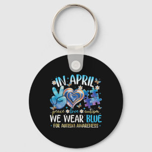 Vrede Liefde Autisme Bewustzijn In April Dragen We Sleutelhanger