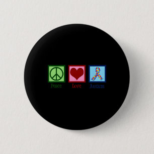 Vrede Liefde Autisme Puzzel Bewustzijn Autistische Ronde Button 5,7 Cm