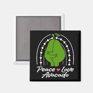 Vrede Liefde Avocado Grappige Retro Avocado Fruit  Magneet