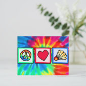 Vrede, liefde, Badminton Briefkaart (Staand voorkant)