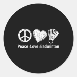 Vrede Liefde Badminton Grappige Sport Speler Coach Ronde Sticker