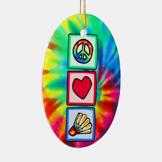 Vrede, liefde, Badminton Keramisch Ornament (Rechts)
