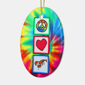 Vrede, liefde, banners keramisch ornament (Links)