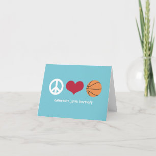 Vrede, Liefde, Basketbal Aqua Bedankkaart