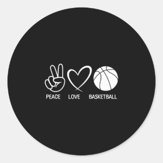 Vrede liefde basketbal grappige basketbal liefhebb ronde sticker