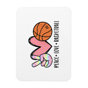 Vrede Liefde Basketbal Hart voor Vrouwen Tiener Tw Magneet