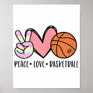 Vrede Liefde Basketbal Hart voor Vrouwen Tiener Tw Poster