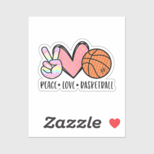 Vrede Liefde Basketbal Hart voor Vrouwen Tiener Tw Sticker