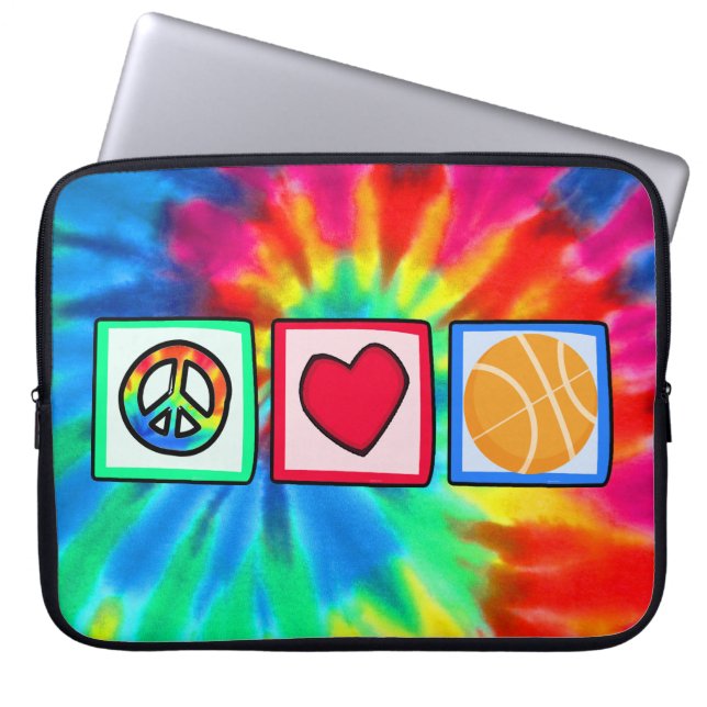 Vrede, liefde, Basketball Laptop Sleeve (Voorkant)