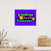 Vrede, liefde, Basketball; Retro Poster (Keuken)