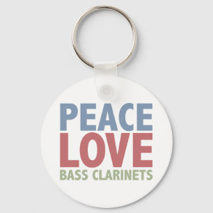 Vrede Liefde Bass Klarinetten Sleutelhanger