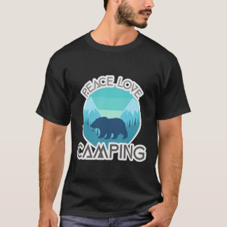 Vrede liefde Beer Kampeer meisje T-shirt