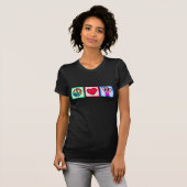 Vrede, liefde, Belly Dancing T-shirt (Voorkant volledig)