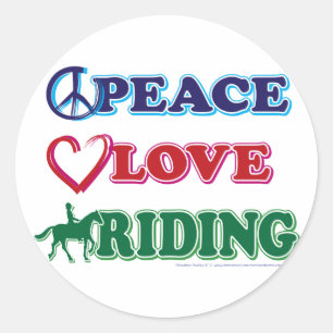 Vrede-liefde-berijdende Paarden Ronde Sticker