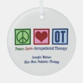 Vrede Liefde Beroepstherapie Aangepaste Kerstmis Glas Ornament (Voorkant)
