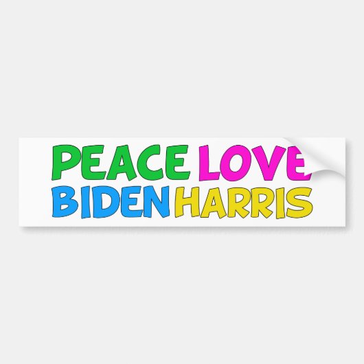 Vrede Liefde Biden Harris 2024 Verkiezingen Bumpersticker (Voorkant)