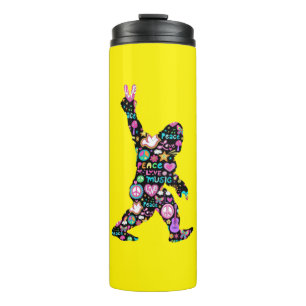 Vrede Liefde Bigfoot Hippie Grappige Bigfoot Liefh Thermosbeker
