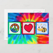 Vrede, liefde, bijen briefkaart (Voorkant / Achterkant)